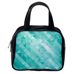 Bright Blue Turquoise Polygonal Background Classic Handbags (one Side) by TastefulDesigns