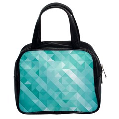 Bright Blue Turquoise Polygonal Background Classic Handbags (2 Sides) by TastefulDesigns