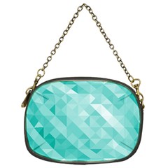 Bright Blue Turquoise Polygonal Background Chain Purses (one Side)  by TastefulDesigns