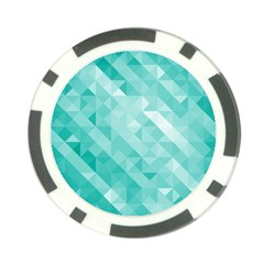 Bright Blue Turquoise Polygonal Background Poker Chip Card Guard (10 Pack) by TastefulDesigns