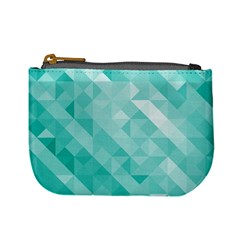 Bright Blue Turquoise Polygonal Background Mini Coin Purses by TastefulDesigns