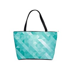 Bright Blue Turquoise Polygonal Background Shoulder Handbags by TastefulDesigns