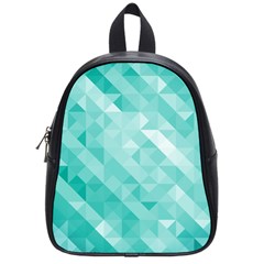 Bright Blue Turquoise Polygonal Background School Bags (small)  by TastefulDesigns