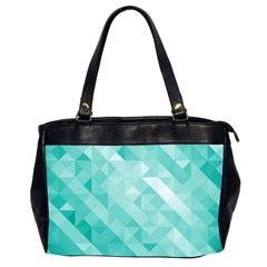 Bright Blue Turquoise Polygonal Background Office Handbags (2 Sides)  by TastefulDesigns