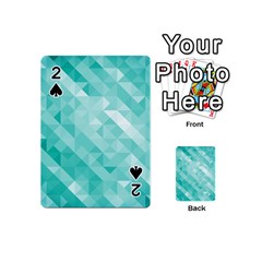 Bright Blue Turquoise Polygonal Background Playing Cards 54 (mini)  by TastefulDesigns