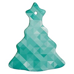 Bright Blue Turquoise Polygonal Background Ornament (christmas Tree) 