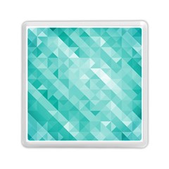 Bright Blue Turquoise Polygonal Background Memory Card Reader (square)  by TastefulDesigns