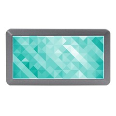 Bright Blue Turquoise Polygonal Background Memory Card Reader (mini) by TastefulDesigns