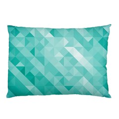 Bright Blue Turquoise Polygonal Background Pillow Case (two Sides) by TastefulDesigns