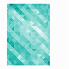 Bright Blue Turquoise Polygonal Background Small Garden Flag (two Sides) by TastefulDesigns