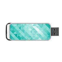 Bright Blue Turquoise Polygonal Background Portable Usb Flash (one Side) by TastefulDesigns