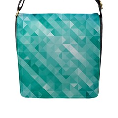 Bright Blue Turquoise Polygonal Background Flap Messenger Bag (l)  by TastefulDesigns