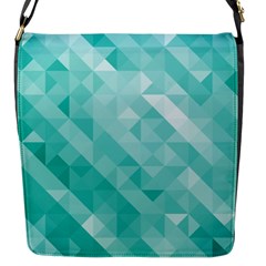 Bright Blue Turquoise Polygonal Background Flap Messenger Bag (s) by TastefulDesigns