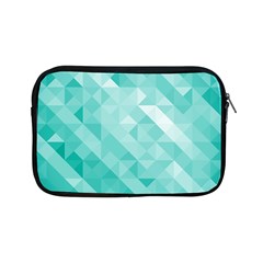 Bright Blue Turquoise Polygonal Background Apple Ipad Mini Zipper Cases by TastefulDesigns