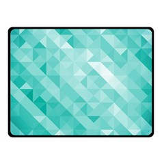 Bright Blue Turquoise Polygonal Background Double Sided Fleece Blanket (small)  by TastefulDesigns