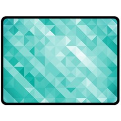 Bright Blue Turquoise Polygonal Background Double Sided Fleece Blanket (large)  by TastefulDesigns