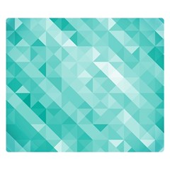 Bright Blue Turquoise Polygonal Background Double Sided Flano Blanket (small)  by TastefulDesigns