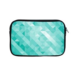 Bright Blue Turquoise Polygonal Background Apple Macbook Pro 13  Zipper Case by TastefulDesigns