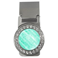 Bright Green Turquoise Geometric Background Money Clips (cz)  by TastefulDesigns