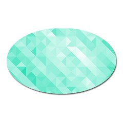 Bright Green Turquoise Geometric Background Oval Magnet by TastefulDesigns