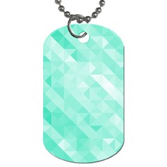 Bright Green Turquoise Geometric Background Dog Tag (one Side) by TastefulDesigns