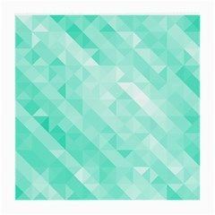 Bright Green Turquoise Geometric Background Medium Glasses Cloth (2-side) by TastefulDesigns