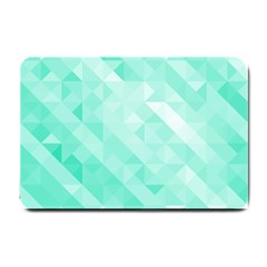 Bright Green Turquoise Geometric Background Small Doormat  by TastefulDesigns