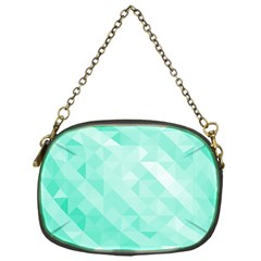 Bright green turquoise geometric background Chain Purses (One Side) 