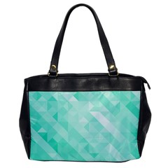 Bright green turquoise geometric background Office Handbags