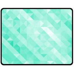 Bright Green Turquoise Geometric Background Fleece Blanket (medium)  by TastefulDesigns