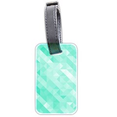 Bright Green Turquoise Geometric Background Luggage Tags (two Sides) by TastefulDesigns