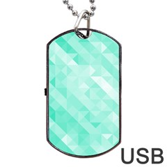 Bright Green Turquoise Geometric Background Dog Tag Usb Flash (one Side) by TastefulDesigns