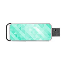 Bright green turquoise geometric background Portable USB Flash (Two Sides)