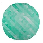 Bright green turquoise geometric background Large 18  Premium Round Cushions Front