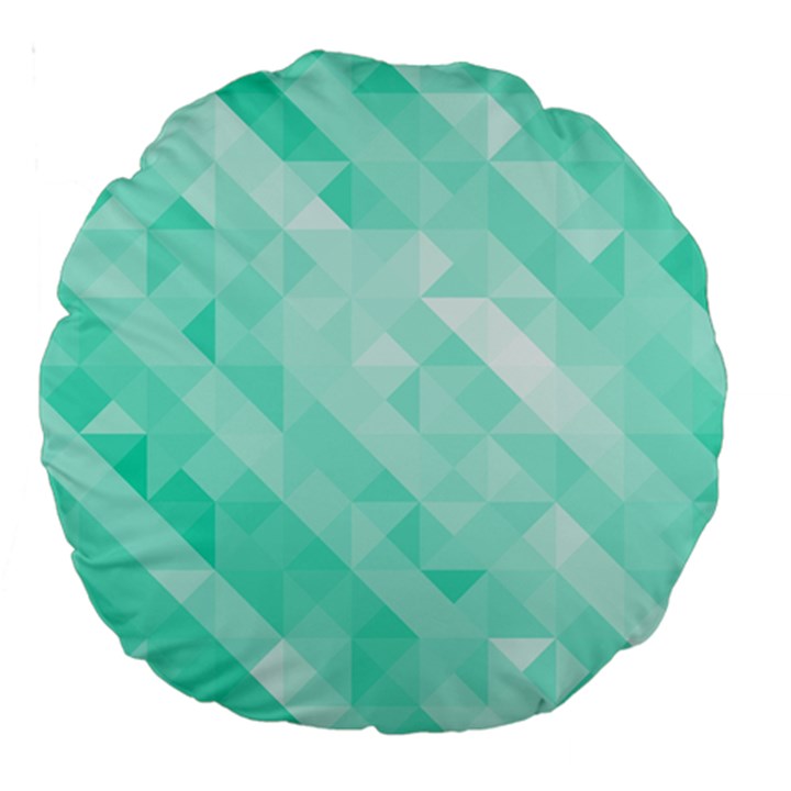 Bright green turquoise geometric background Large 18  Premium Round Cushions