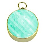 Bright green turquoise geometric background Gold Compasses Front