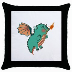 Baby Dragon   Cowcow Throw Pillow Case (Black)