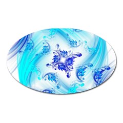 Summer Ice Flower Oval Magnet by designsbyamerianna