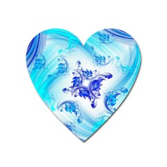 Summer Ice Flower Heart Magnet