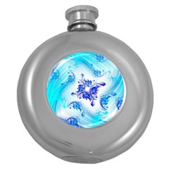 Summer Ice Flower Round Hip Flask (5 oz)