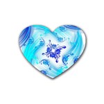 Summer Ice Flower Rubber Coaster (Heart)  Front