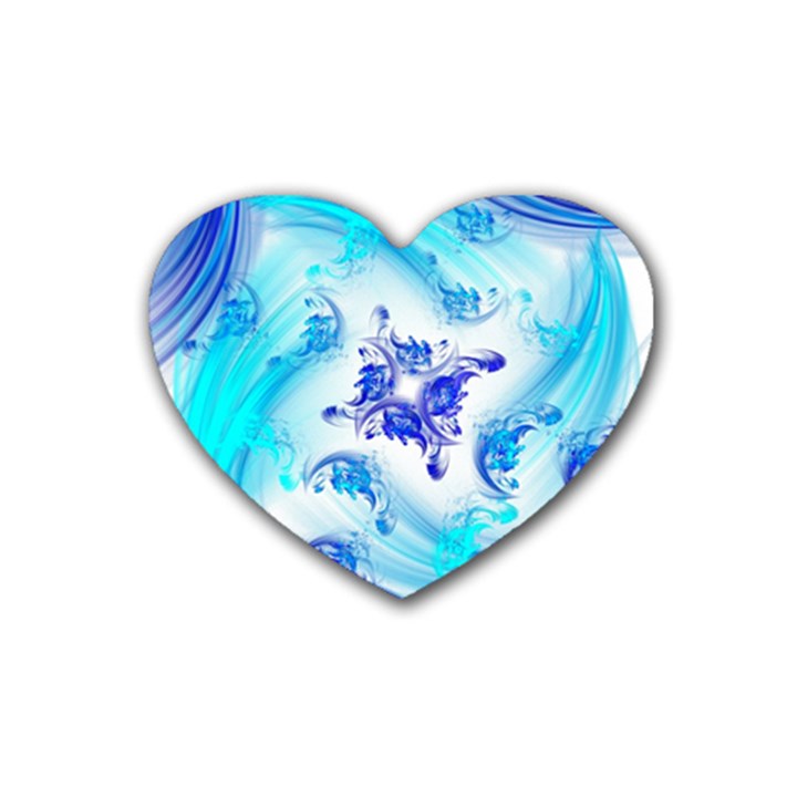 Summer Ice Flower Rubber Coaster (Heart) 