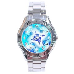 Summer Ice Flower Stainless Steel Analogue Watch