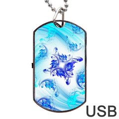 Summer Ice Flower Dog Tag USB Flash (One Side)