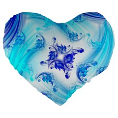 Summer Ice Flower Large 19  Premium Heart Shape Cushions