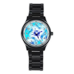 Summer Ice Flower Stainless Steel Round Watch