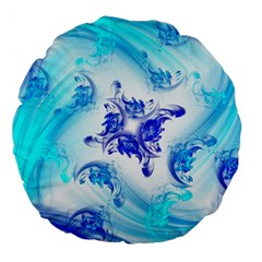 Summer Ice Flower Large 18  Premium Flano Round Cushions