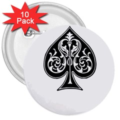 Acecard 3  Buttons (10 pack) 