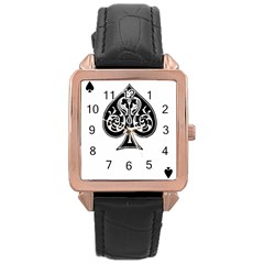 Acecard Rose Gold Leather Watch 