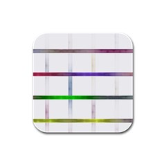 Blurred Lines Rubber Square Coaster (4 Pack)  by designsbyamerianna